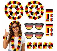Articoli per tifosi della Germania 2026, set decorativo da 12 pezzi per la visione pubblica e visite allo stadio, set di articoli per tifosi dei mondiali di calcio 2026, con ghirlande e occhiali