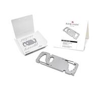 Articolo da regalo: ROMINOX - Attrezzo multifunzione a forma di connettore, utilizzabile come portachiavi, 20 funzioni, in acciaio inox, con descrizione delle funzioni, da usare in viaggio
