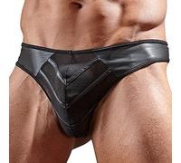 Tanga maschile sexy con accento trasparente (nero) - M