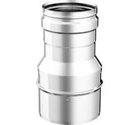 Articolo fumisteria Linea "Legna" e "pellet":riduttore maggioratore F/M, spessore 0,5 mm acciaio inox, diametro 80 mm femmina e diametro 120 maschio