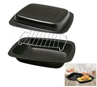 Guardini Gardenia, Roasting Set 3 Pezzi, Acciaio con Rivestimento Antiaderente, Colore Nero