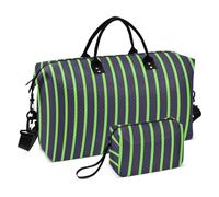 Articolo personale Borsa da Viaggio Nero Verde Semplice Stripe Sport Gym Bag con Toiletry Bag per Viaggi di Lavoro Impermeabile bolsa de lona para