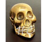 Articolo vintage in stile vittoriano con testa di teschio in ottone...