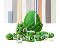 Articulated Dragon Figurine, 3D Printed Fidget Toy, Small Dragon in Egg for Creative Play, Flexible Segmented Body With Detailed Scales, Desktop Decoration Piece, Gift Idea for Kids Teens Adults
