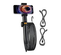 Articulating Borescope - Industrial Snake Camera for Plumbers, Flexible Fiber Optic Scope with LED, 1080P Visual Clarity & Bendable Cable Design, Ideal for Pipe Maintenance Engine