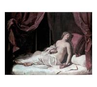 ARTICULOZY Stampa artistica da parete su tela di qualità - Guercino - La morte di Cleopatra - 127 x 101 cm | pronta da incorniciare | Ideale per la decorazione della casa o dell'ufficio | Ottima idea