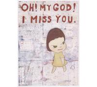ARTICULOZY Stampa artistica da parete su tela di qualità - Yoshitomo Nara - OH! MY GOD! I MISS YOU - 76 x 101 cm | Pronta da incorniciare | Ideale per la decorazione della casa o dell'ufficio | Ottima