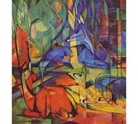 ARTICULOZY Stampa decorativa su tela arrotolata - Cervo nella foresta di Franz Marc - 127 x 101 cm | Riproduzione di colori vivaci | Arte decorativa durevole e duratura