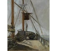 ARTICULOZY Stampa decorativa su tela arrotolata - Manet - Il ponte della nave - 127 x 101 cm | Riproduzione di colori vivaci | Arte decorativa durevole e di lunga durata