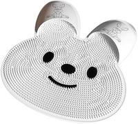 Artifatto di sfregamento del piede del coniglio, Tappetino da bagno in silicone del coniglio, Tappetino massaggiatore detergente del piede con ventose antiscivolo (White)