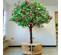 Artificial Apple Tree with Lush Foliage - Year-Round Indoor Greenery for Home Styling, Easy-to-Assemble Faux Plant for Interior Design(1.5M)