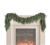 Artificial Cedar Garland - 6.5ft Realistic Evergreen Vine, Lifelike Greenery Decoration, Flexible Hanging Rope, Natural Textured Leaf Chain | For Front Door Fireplace Mantle Wall Window Garden Balcony