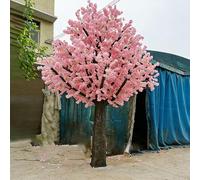 Artificial Cherry Blossom Tree - Fake Sakura with Realistic Bark Texture for Indoor Wedding Backdrop & Outdoor Garden, Vibrant Pink Floral Decor(2 * 1.5M)