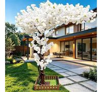 Artificial Cherry Blossom Tree, Large Silk Peach Tree, for Indoor And Outdoor Use, Handmade Decoration for Home, Office, Party And Wedding,Bianca,3mx3m