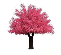 Artificial Cherry Blossom Tree - Thick Trunk Fake Sakura for Outdoor Wedding Backdrop & Commercial Curb Appeal, Vibrant Pink Floral Decor(5 * 5M)