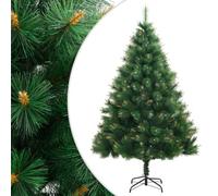 Artificial Christmas Tree, Foldable, 180 cm Tall, Realistic PVC & Pine Tips, Sturdy Metal Stand, Green, Indoor Outdoor Holiday Decor, Easy Assembly & Storage