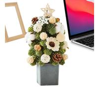 Artificial Christmas Tree - Handmade Tabletop Decoration for Festive Cheer | Compact Design with Realistic Pine Texture, Easy to Display and Store, Ideal for Home Office Fireplace