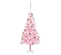 Artificial Christmas Tree, rosa, 150 cm, con supporto in acciaio, 61 ornamenti in oro rosa, 380 punte, decorazione per interni per la casa, l'inverno