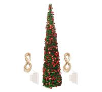 Artificial Christmas Trees, Glitter Faux Tree with LED Colorful Lights, 5Ft Realistic Plants Decoration, Festive and Eye-Catching Design, Porch, Indoor, Outdoor, Tabletop, Desktop