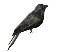 Artificial Crow, Black Feathered Crow, Halloween Crows, Artificial Black Birds, Raven Birds Toys, 6.3 Inches Realistic Black Feathered Design Versatile Decoration for Indoor Outdoor Home Garden
