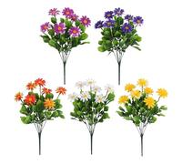 Artificial Daisy Flowers, Faux Flower Bouquet, 12.6x5.91inches, Realistic Stems Design, UV-Resistant Petals, Low-Maintenance Decor, Ideal for Table Centerpieces, Porch, Parties, Weddings