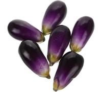 Artificial Eggplant Decorative Vegetable 6Pcs, Simulation Aubergine for Movie Decoration and Kitchen Display Props Professional process