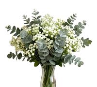 Artificial Eucalyptus Stems - Faux UV Resistant Eucalyptus | Leaves Faux Fake Greenery Branches | For Indoor Outdoor For Wreath Garland Centerpiece Wedding Spring Easter Farmhouse Home Decoration