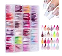 Artificial Fake Nails, Stick-On Nails, 288 Pieces Fake Nails, Full Set Artificial Nails, Fake Nails for Girls, Stick-On Nails for Women, False Nails for Women, French Nails for Girls