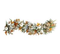 Artificial Fall Maple | Autumn Garland 6ft Harvest Decorations With Pumpkin | Berry Wreath Fall Maple Fall Garland Mantle For Home Porch Fireplace Wedding Party Front Door Table Harvest Stairs Farmhouse