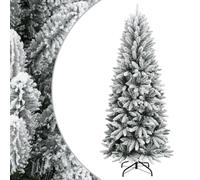 Artificial Flocked Christmas Tree, 120 cm PVC & PE, Snow Dusted Realistic Green & White Pine, Branches, Robusto supporto in acciaio, decorazione invernale per la casa