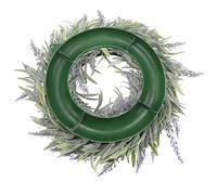 Artificial Flower Wreath | 12.6 Inch Green Leaf Wall Decor for Door/Window/Home | Realistic Plastic Wreath for Wedding & Party