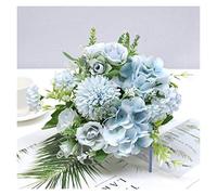 Artificial Flowers Bouquet of Artificial Hydrangeas Silk False Flowers Peony in Bloom (Couleur : Light Pink) (Rose blue)