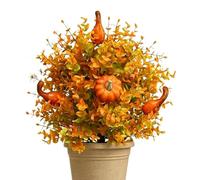Artificial Flowers with Ground Stakes Non Fading Artificial Pumpkin
