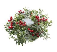 Artificial Garland - LED Berry Light Vine, Green Foliage Draping Decor, Warm Glow Plant Style Strip, Decorative Hanging Nature Accent | For Stairs Porch Fireplace Farmhouse Home Party Table Indoor Out