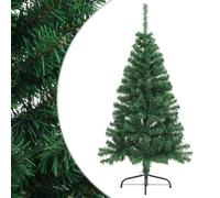 Artificial Half Christmas Tree, verde 120 cm, PVC, design a parete con supporto in acciaio, 250 punte, decorazione per interni ed esterni