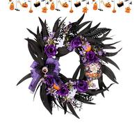 Artificial Halloween Wreath | 43x6.5x43cm Spooky Halloween Wreath With Rose - Effortless Holiday Decorations For Porch Entrance Outdoor Window Party Wall Indoor Display