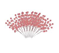 Artificial Holly Berry Stems | 25-Pieces Seasonal Table Centerpiece - Winter Christmas Tree Decorations - For Home School Farmhouse Patio Garden Backyard Restaurant Apartment