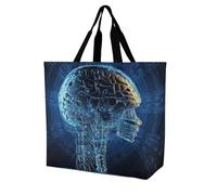 Artificial Intelligence Brain Borsa Da Spiaggia Impermeabile Borsa A Mano Resistente Tote Per Ufficio Donna Viaggi