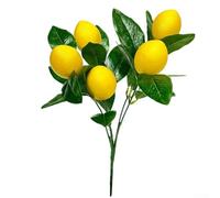 Artificial Lemon Branch 35cm Realistic Fake Fruit(Style A) | Lifelike texture, vibrant yellow fruit, green leaves, 35cm height, natural appearance