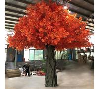 Artificial Maple Tree, UV-Resistant Fake Fall, Orange Red, Lifelike Floral Decor for Wedding & Restaurant Patio(2.5 * 2M)