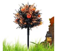Artificial Outdoor - Eucalyptus Pumpkin Garden Stakes | Halloween Lawn | 60x38x38cm ABS Artificial Autumn Pumpkin Tree with Floral and Eyeball Details, Ground Stakes for Gardens, Lawns, Haunted Hous