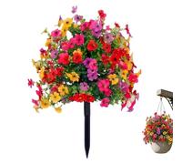 Artificial Outdoor Flowers - UV Resistant Realistic Faux Plants Ground Stake Set Durable Design, Decorative Floral Arrangement, Weatherproof Garden Decor | Landscape Decoration for Yard Patio Lawn