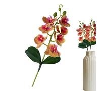 Artificial Phalaenopsis - 37.5cm Fake Flower Artificial Flowers Orchid Stem | PP 7 Bloom 3 Leaf Floral Arrangement Decoration for Wedding Home Party Table Centerpiece