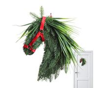 Artificial Pine Horse Head Wreath | Equestrian-Themed Artificial Wreath for Party, Door, Fireplace, Barn, Garden, Front Door, Living Room, Mantle, Indoor and Outdoor Holiday Or Event Decor