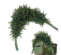 Artificial Pine Needle Garland - 43.5in Christmas Mailbox Swag Decoration, Decorative Greenery Wreath | Beautiful Winter Outdoor Home Accent With Lifelike Branch Texture For Door Window Wall Garden Pa