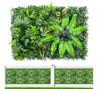 Artificial Plant Wall Panel - Green Mat, Realistic Weatherproof Greenery Panels For Indoor & Outdoor, Artificial Plant Wall Decor | For Backyard, Garden, Mall, Cafe, Wedding, Party, Restaurant