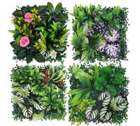 Artificial Plant Wall Panels - 4 Pack Faux Greenery Privacy Screen