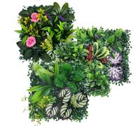 Artificial Plant Wall Panels, Faux Hedge Privacy Screen, 4-Pack Greenery