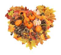 Artificial Pumpkin Set, Fall Table Centerpiece, Realistic Mixed Harvest Decor, 24x24x7cm, Rustic Display Accent, Seasonal Autumn Arrangement, Orange White Assorted, 12pcs, for Thanksgiving