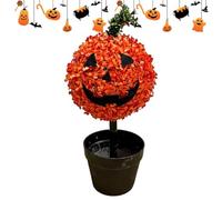Artificial Pumpkin Tree - 27.5in Faux Plant with Stake Spooky Yard Decor
